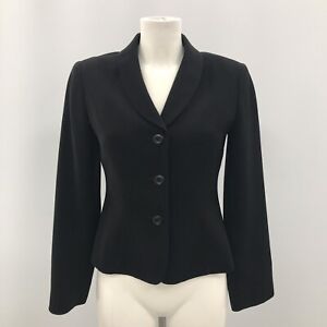 Hobbs Suit Jacket Womens Size UK 8 Black Button Collared Smart Formal 200845