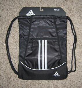 Adidas Alliance II Sackpack Drawstring Bag W/Pockets Black New W/Tag