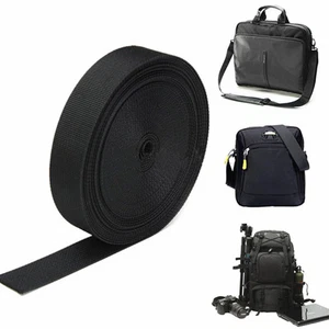1inch 25mm Wide Black Nylon Heavy Webbing Strap Thick Knapsack Belt 10m - Picture 1 of 4