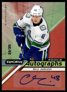 2020-21 UPPER DECK SYNERGY AUTO ROOKIE /25 Olli Juolevi Auto Vancouver Canucks