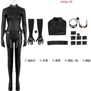 The Dark Knight Rises Catwoman Jumpsuit Outfit Halloween Costume PU Bodysuit Set - Picture 1 of 26