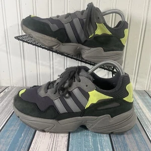 Youth Adidas Originals Yung-96 Shoes Carbon Grey Neon G27413 Size Us 5.5 - Picture 1 of 13