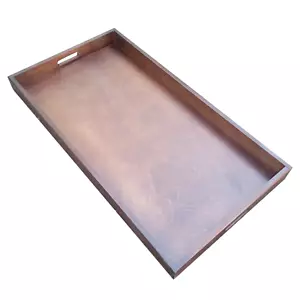 Extra Large Wooden Serving Tray 75 cm x 40 cm x 6 cm in Brown Color - Picture 1 of 5