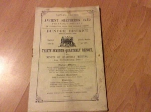 1893 LOYAL ORDER OF ANCIENT SHEPHERDS DUNDEE DISTRICT QUARTERLY REPORT - Picture 1 of 12
