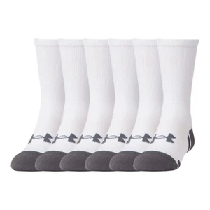 Paquete de 6 calcetines juveniles Under Armour Resistor 3.0 Crew, blancos/grafito, grandes juveniles - Imagen 1 de 5