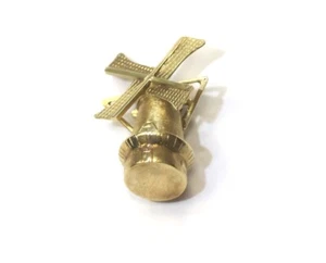 Dije colgante móvil hueco molino de viento 3D oro amarillo 14k 3,3 g vintage - Imagen 1 de 9