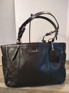 Vintage Coach F17721 schwarze Ledertasche Gallery East West Carry All - Bild 1 von 15