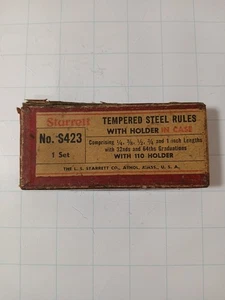 Starrett No. S 423 Ruler Set 32 64 Made In USA Machinist Tools - Picture 1 of 3