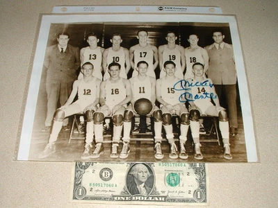 MICKEY MANTLE SIGNED, AUTOGRAPHED YOUTH BASKETBALL TEAM PHOTO FULL PAGE JSA LOA - Image 1 of 4