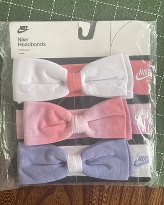 Nuevo con etiquetas Nuevo Nike Bebé Infante Niñas Paquete de 3 Diademas con Lazo 0-6 Meses  Foto 1 de 3