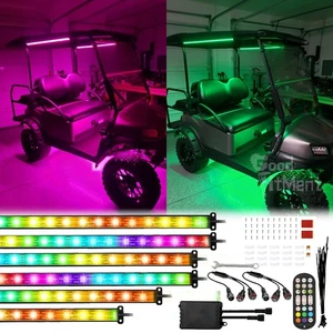 6PCS RGB LED Underglow Underbody Neon Light Strip APP & Remote 12V-80V For EZ-GO - Picture 1 of 16