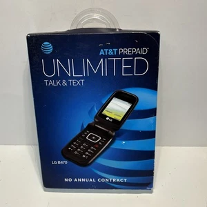 Nuevo teléfono plegable AT&T LG B470 prepago ilimitado llamadas y mensajes de texto negro sin contrato R1 - Imagen 1 de 5
