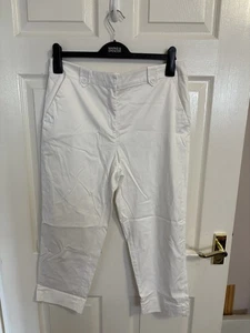 Ladies BNWOT white cotton Jeans Tu trousers size 14 Straight Leg Pockets - Picture 1 of 5
