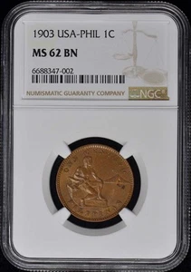 1903 USA-PHIL 1C NGC MS62BN - Picture 1 of 2