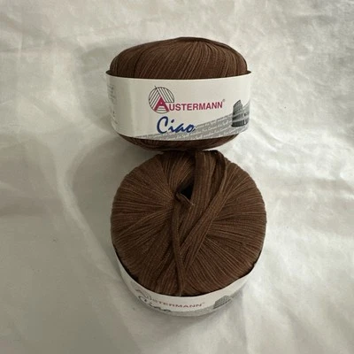Vintage Austermann CIAO Ribbon Yarn Brown Cotton Blend 2 Cakes - Image 1 of 4