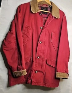 American Eagle Chore Jacket Mens Large Plaid Lined Barn Coat Canvas - Picture 1 of 5