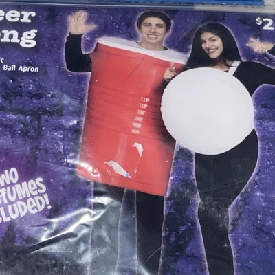 Adult Unisex Beer Pong Halloween Costumes Set of 2 Fits Size XS-XL - Image 1 of 4