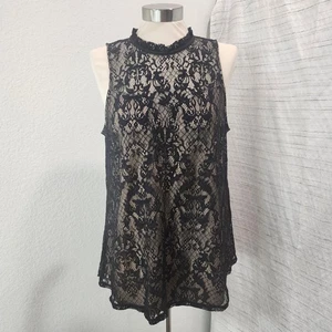 Fortune Ivy Top Damen 2XL schwarz Spitze ärmellos gefüttert romantisch Goth Coquette - Bild 1 von 13