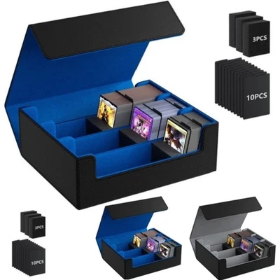 1800+ Trading Card Storage Box, Leather Storage Box with Strong Closure - Image 1 of 4