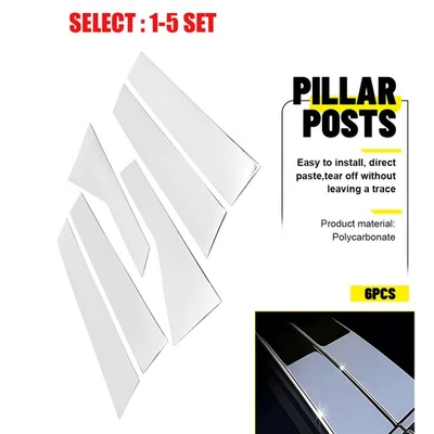 Moldura de puerta de ventana de poste de pilar cromada para Cadillac CT6 16 17 2018 2019 2020 6-60x Foto 1 de 4