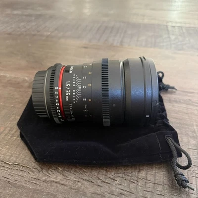 Rokinon 35mm T1.5 Cine DS Lens for Canon EF Full Frame Manual Focus AS UMC Video - Image 1 of 4