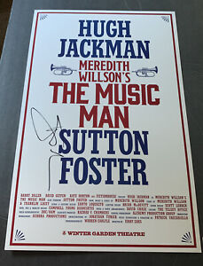 Hugh Jackman Signed Music Man Broadway Windowcard 14x22 Poster A