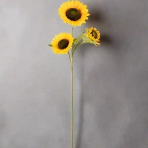 Faux Sunflower Stem: 3 Large Flowers - Picture 1 of 2