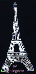 Eiffel Tower Bling Sequins No rhinestones transfer Iron On Hot fix applique - Bild 1 von 5