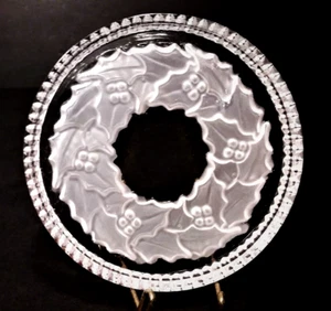 Set 4 Bleikristall 24% Lead Crystal CHRISTMAS HOLLY WREATH Coasters - Picture 1 of 2