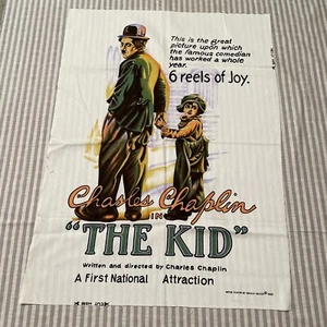 The Kid Charlie Chaplin Wesco-Reltex Material MOVIE POSTER 1982 Fabric 22x29” - Picture 1 of 2
