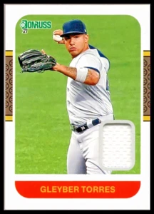 2021 DONRUSS RETRO '87 MATERIALS #39 GLEYBER TORRES NEW YORK YANKEES - Picture 1 of 2