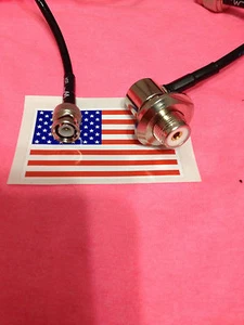UHF VHF BNC to SO239 bulkhead 90° for car radio Mobile Antenna mount RG58 14FT - Picture 1 of 1
