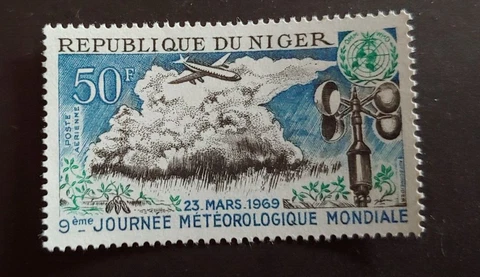 1969 METEOLOGY 50FR VF MNH FRANCE NIGER Cover
