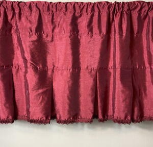 Discontinued 1990s Vintage Chris Madden Luxury Valances Curtains Red Faux Silk