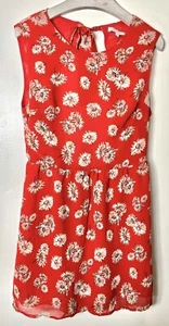 GLAMOUROUS Red Taupe Floral Backless Mini Dress Size UK 12 - Picture 1 of 5