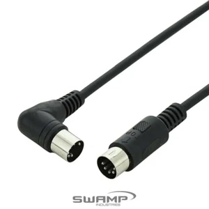 SWAMP Straight to Right Angle MIDI Cable - 5pin DIN for Synths Keyboards - Picture 1 of 6