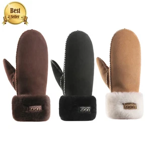 Australian Premium UGG Gloves Women Men Sheepskin Wool Soft Warm Winter Mittens - Bild 1 von 17