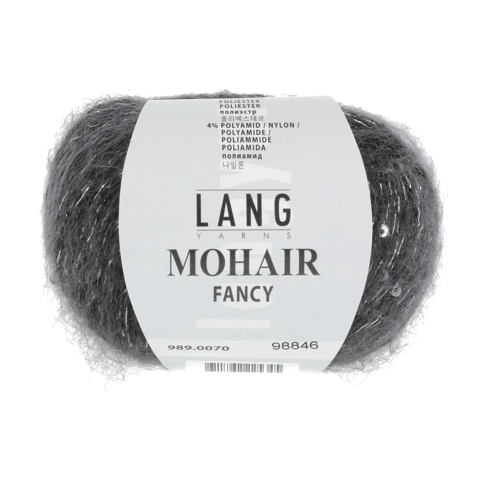 3 X 25g lang Yarns Mohair Fancy Farbe 70 dunkelgrau