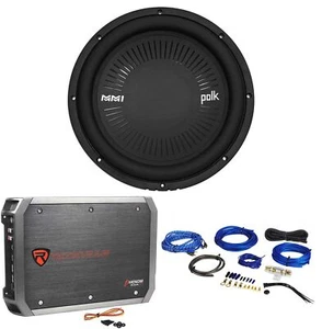 Polk Audio MM 1242 SVC 12” 1260 Watt Car/Marine Subwoofer Sub+Amplifier+Amp Kit - Picture 1 of 10