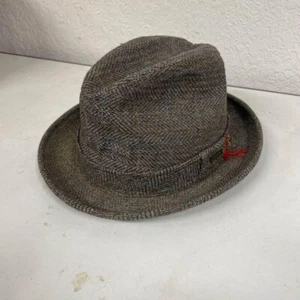 Adam New York Fedora Hat Men's Small 6-3/4 To 6-3/8 Gray Wool USA Feather Cap - Picture 1 of 6