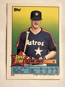 1989 Topps Super Star Sticker #35 Glenn Davis - #79 #261 sticker back