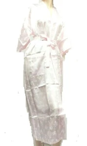 Pink Floral Silk Like Robe Kimono bath robe 50" long Size XL Brand New - Picture 1 of 1