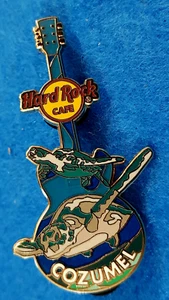 COZUMEL MEXICO 2 SEA TURTLES SWIMMING IN OCEAN GUITAR 2018 Hard Rock Cafe PIN LE - Picture 1 of 1