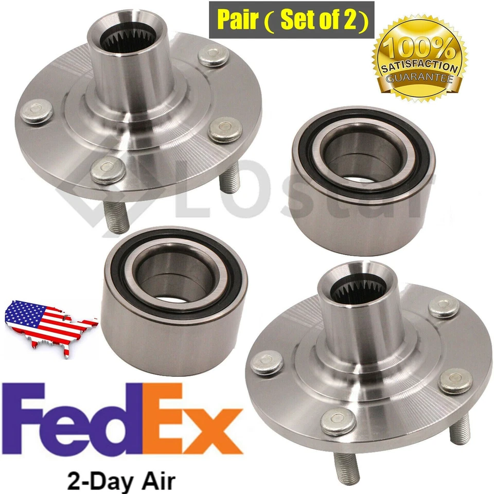 Pair(2) Front Wheel Hub & Bearing Assembly Fits 2007-2014 Mitsubishi Outlander Foto 1 de 4