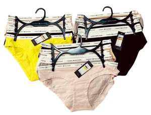 Womens TOMMY HILFIGER Cotton Bikini Panties Underwear Brief Assorted Color 5Pk - Picture 1 of 5