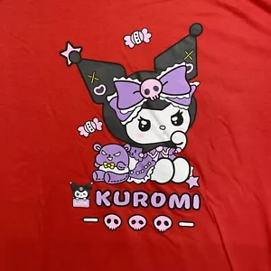 Hello Kitty Kuromi Graphic T Shirt New W/O Tags Red Men's Size XL Skulls Anime - Picture 1 of 6