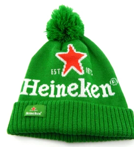Heineken Bier Rodel Beanie Bommelmütze Unisex Erwachsene grün - Bild 1 von 8