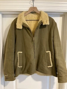 Vintage 50/60s Heavy Canvas Sherpa Lined Work Wear Jacket Conmatic  - Picture 1 of 4