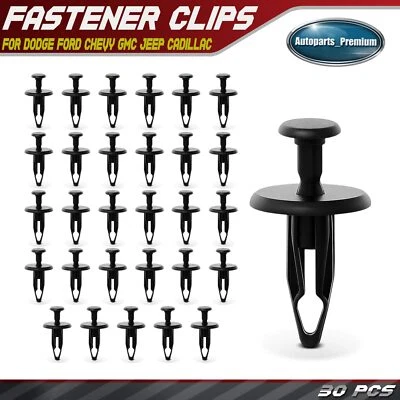 Clips de retención de molduras de guardabarros 30x 6,4 mm tipo empuje para Dodge Ford Chevy GMC Jeep Foto 1 de 4