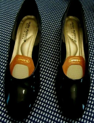 Hush Puppies Black Patent Leather Pumps/Heels - Size 9.5 N - Image 1 of 4